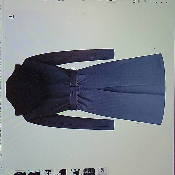 Creatmo US black trench cost double breasted overcoat belted detach hood…S NEW - Picture 7 of 14